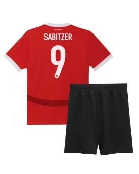 Austria Marcel Sabitzer #9 Maglia Gara Casa Repliche Europei 2024 Bambino